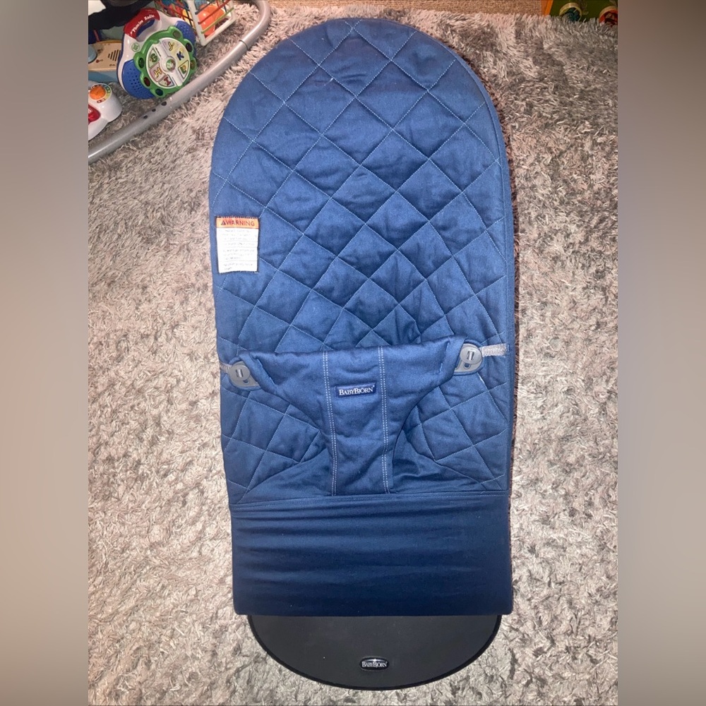 EUC Baby Bjorn Bliss Navy Quilted Baby Bouncer